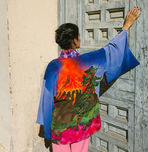 genoveva hita- creadora textil - silk kimono - fuego